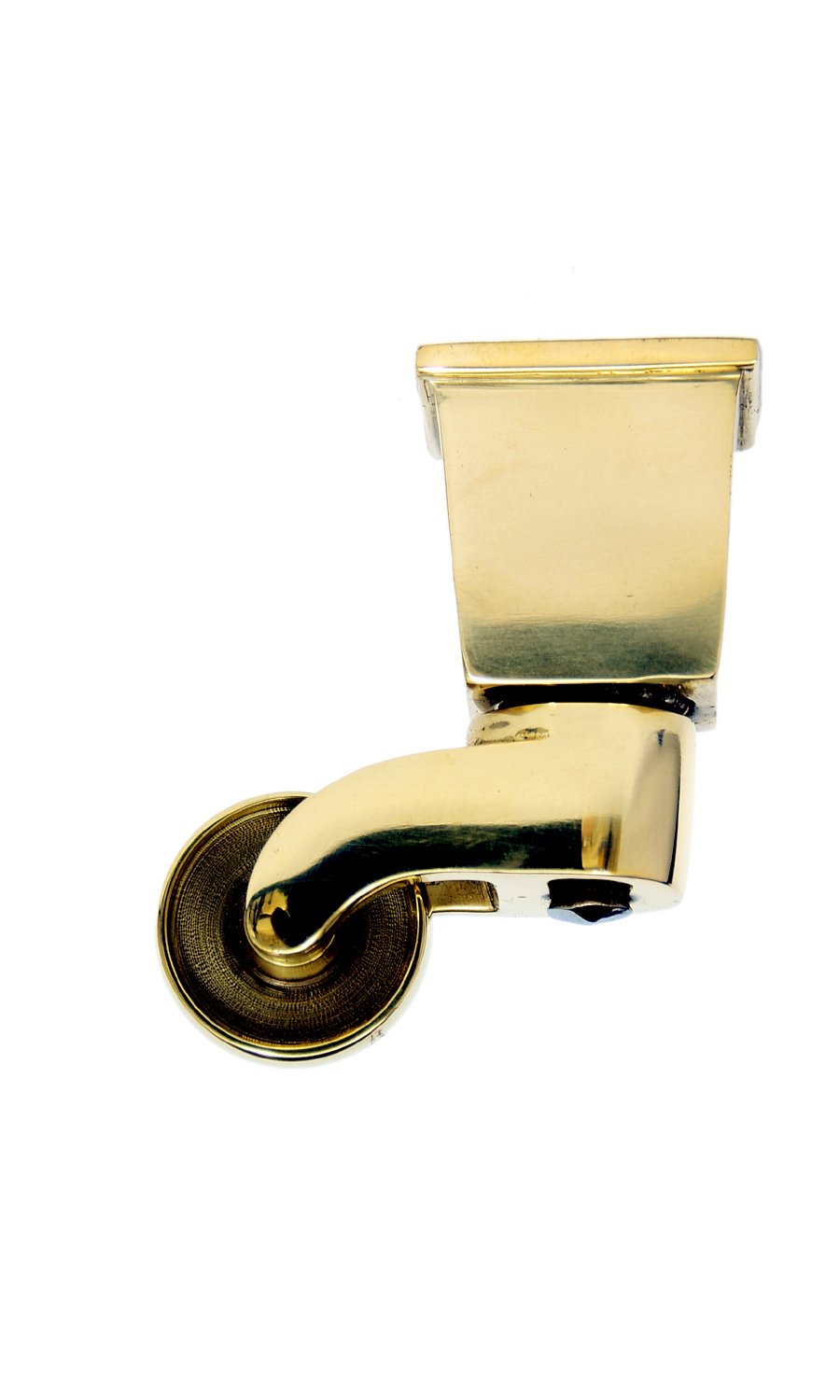 Brass cup castor for cabinet legs