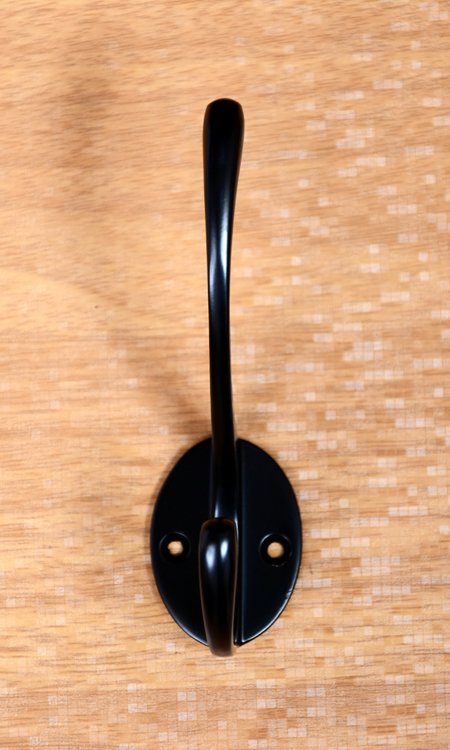 Double-prong wall hook in polished brass