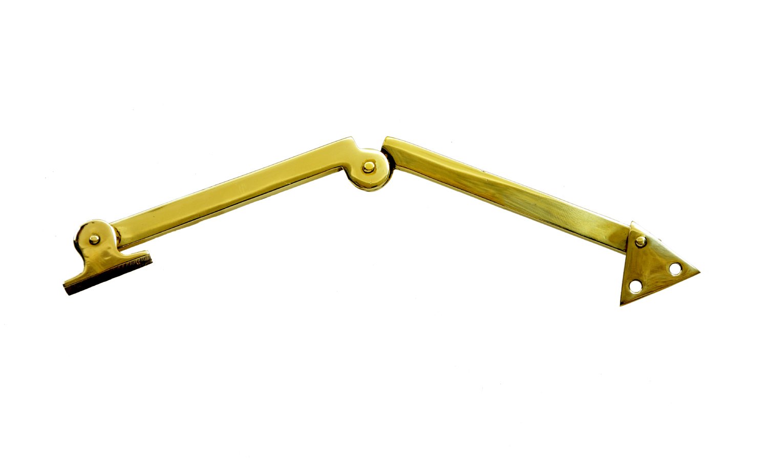 Peg stay casement window stay in satin brass