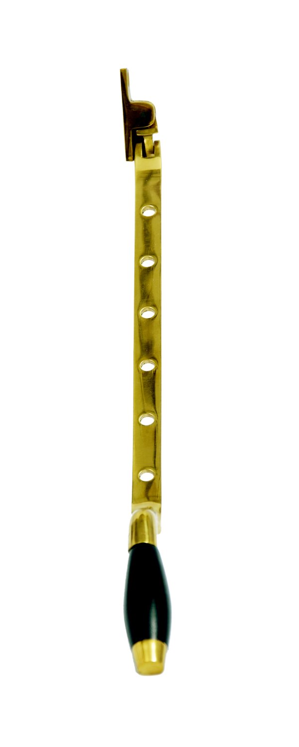 Lockable fanlight window stay in satin chrome
